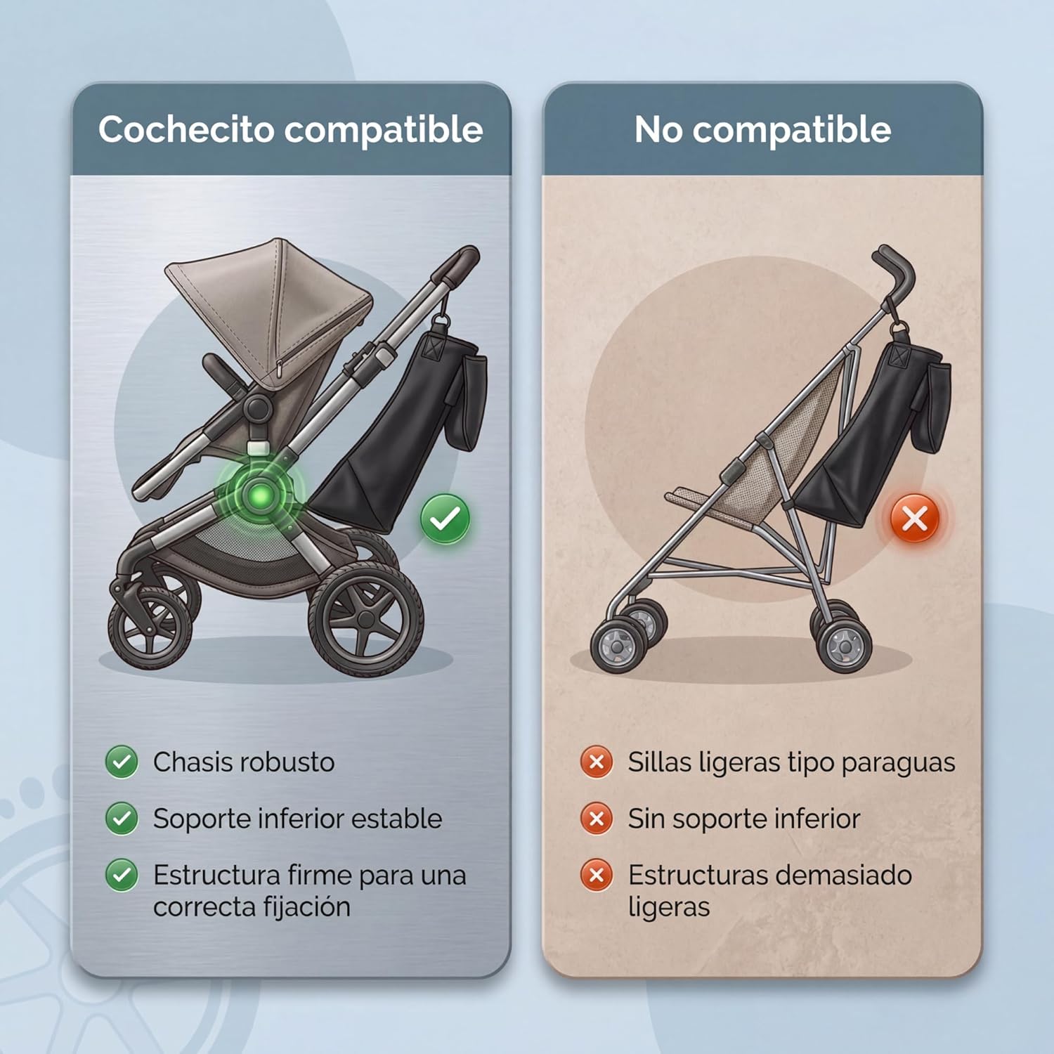 Hamaca textil auxiliar para carrito