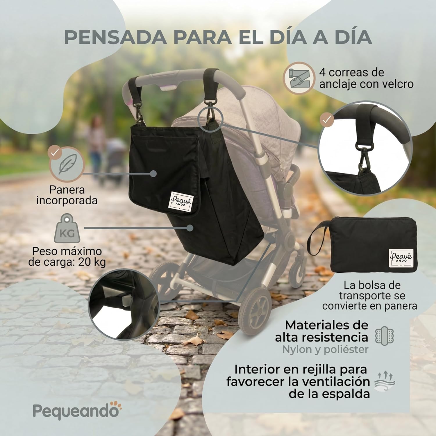 Hamaca textil auxiliar para carrito