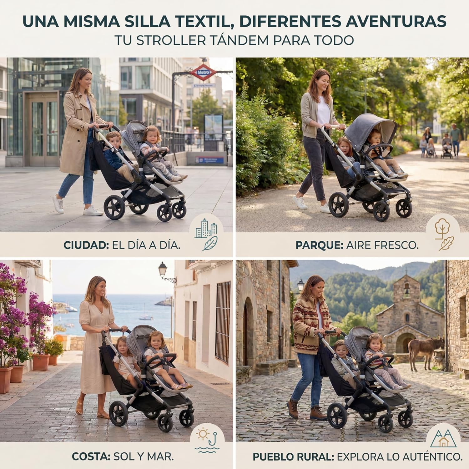 Hamaca textil auxiliar para carrito