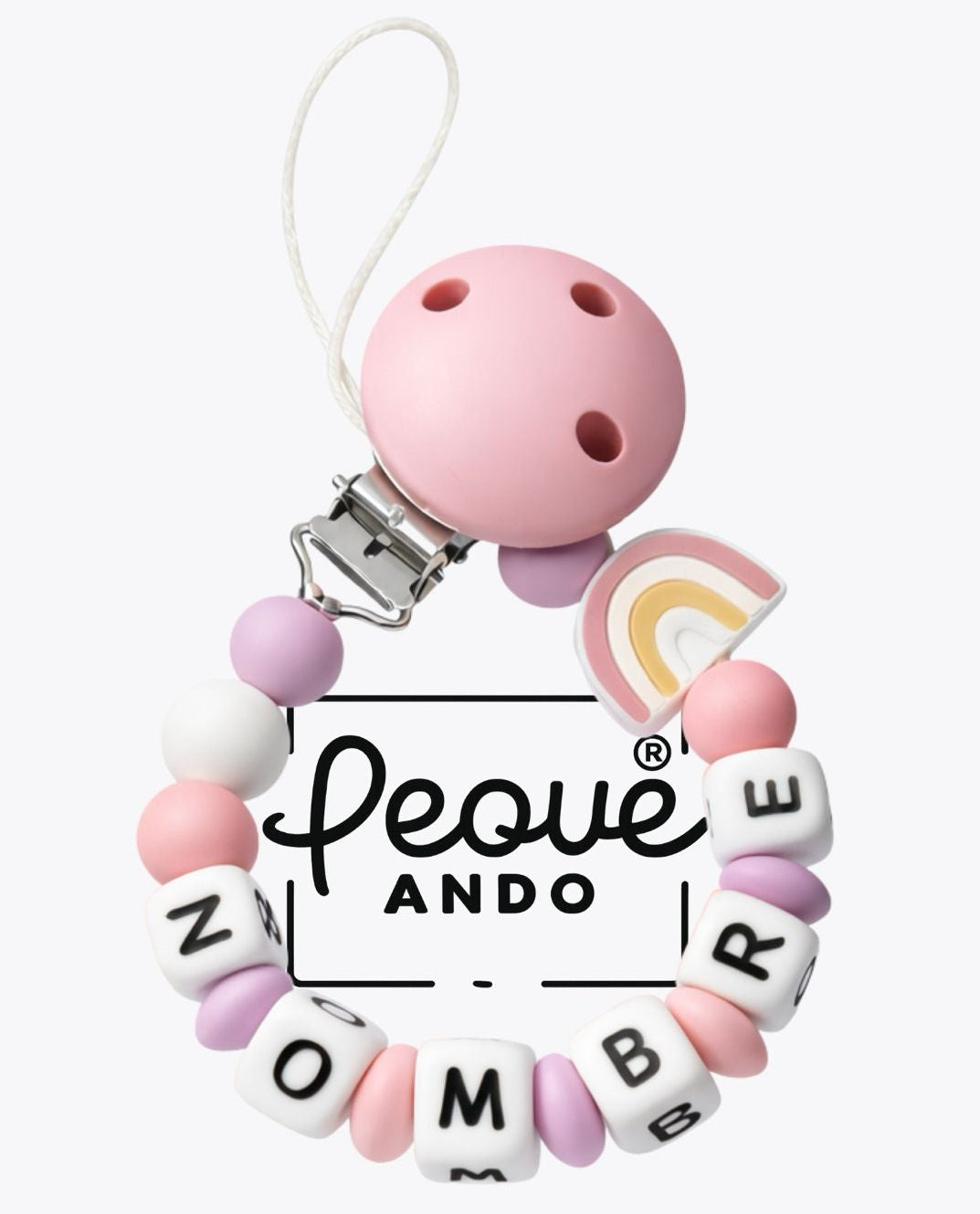 Chupetero rosa arcoiris