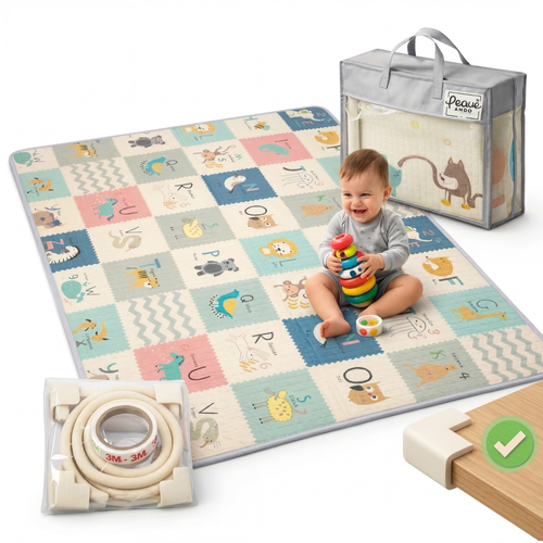 Alfombra acolchada infantil + kit antigolpes