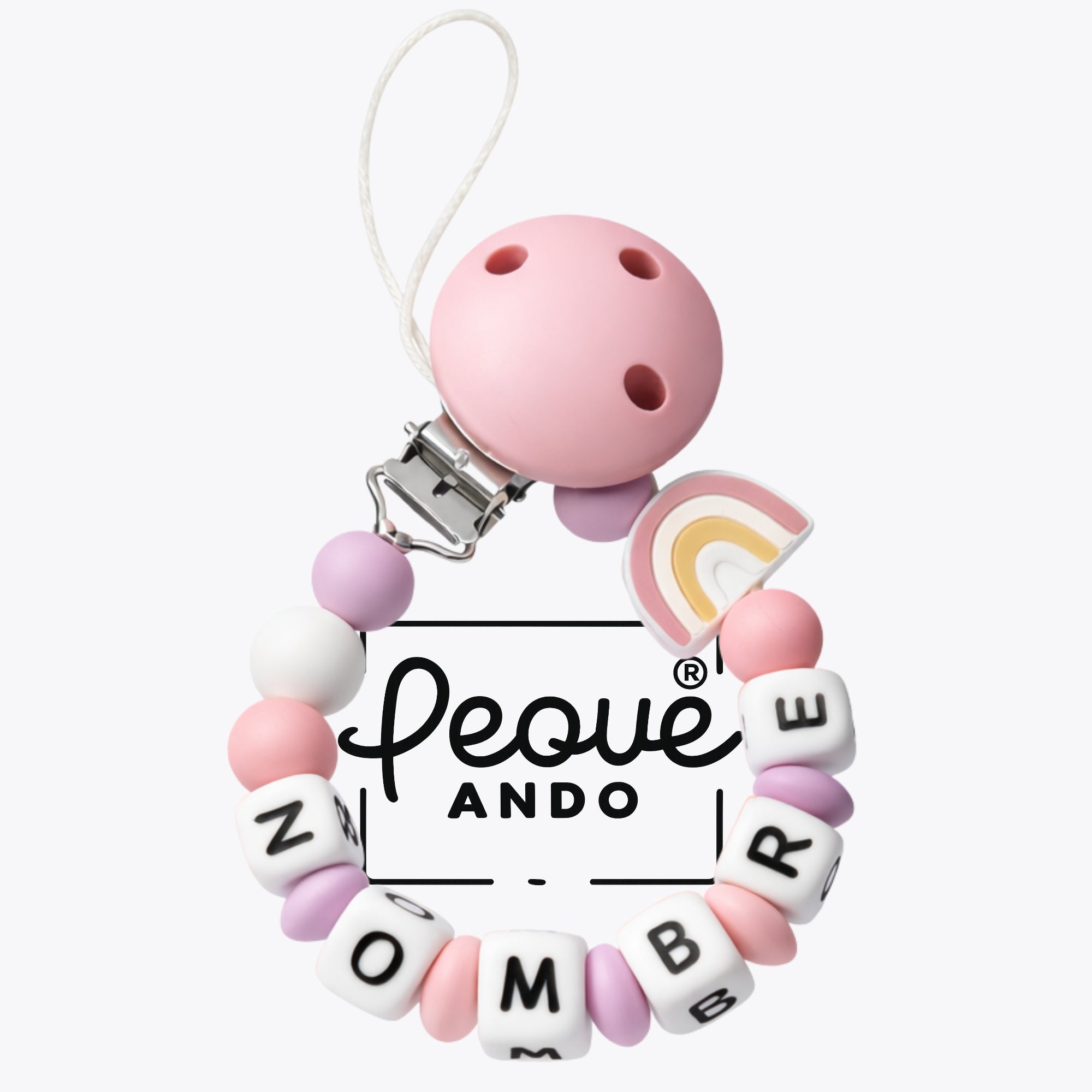 Chupetero artesanal personalizado rosa
